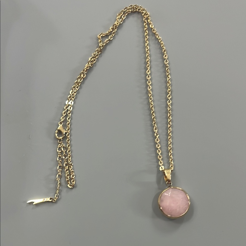 Sanctuary Gold and Pink Necklace with Rose Quartz Pendant